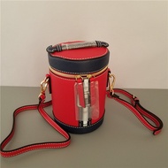 New Estee Lauder navy blue-red round bag bucket bag Messenger bag cosmetic bag storage bag coin purse