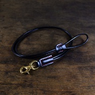 義大利植鞣革牛皮掛繩/頸掛繩/吊繩/證件套繩-可調節長度