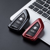 Car Key Case For BMW X1 X3 X5 X6 X7 1 3 5 6 7 Series G20 G30 G11 F15 F16 F48 Real Carbon Fiber Key Cover For Bmw Accessories