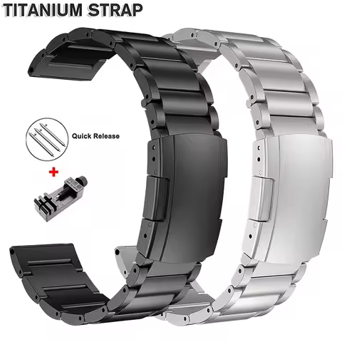 22mm Luxury Titanium Strap for Huawei Watch 5 GT5 3Pro 46mm GT4/4Pro Band for Samsung Galaxy Watch 3
