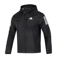 adidas | เสื้อแจ็คเก็ตกันลมแบบทอเนื้อผ้าน้ำหนักเบาสำหรับผู้ชายของอาดิดาส แจ็คเก็ตฝึกซ้อมแบบมีฮู้ด รุ
