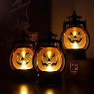 Halloween LED Pumpkin Lamp Funny Ghost Lamp Horror Candle Lamp Retro Small Oil Lamp Horror Props Halloween Decorations For Home