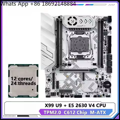 New X99 U9 mechanic main board set Optional LGA 2011-3 Xeon E5 2630 V4 CPU Support TPM2.0 DDR4 Memor