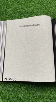 Wallpaper Dinding Vinyl Polos Teksture Ultima Sage Putih-Abu-Gold-Cream