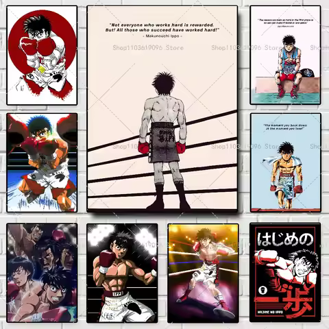 Japanese Anime Hajime No Ippo Character Poster Self-adhesive Art Waterproof Paper Sticker Coffee Hou