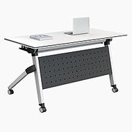 YVYKFZD Folding Conference Table, Mobile Seminar Meeting Table, Rolling Training Table with Caster W