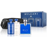 BVLGARI BLV POUR HOMME 4 PCS GIFT SET FOR MEN (100ml) Bulgari Bvl Blu Blue