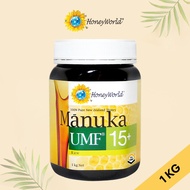 HoneyWorld Raw Manuka Honey UMF 15+ 1kg | Halal Certified | Product of New Zealand | Sore Throat Solution&amp;Immune Support