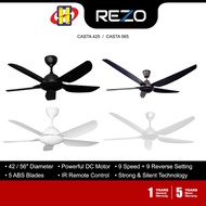 Rezo Ceiling Fan (42inch/56inch) DC Motor 9 + 9 Speed IR Remote Control Ceiling Fan CASTA 425 / CASTA 565