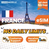 [Yoho] France eSIM No Daily Limit 3GB 5GB 10GB 10-30 Days Yoho Mobile Official Store