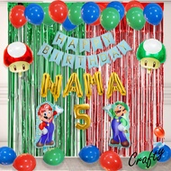 [Package] Mario BROTHERS CURTAIN Birthday Decoration Balloons Birthday Character Backdrop Party Decoration