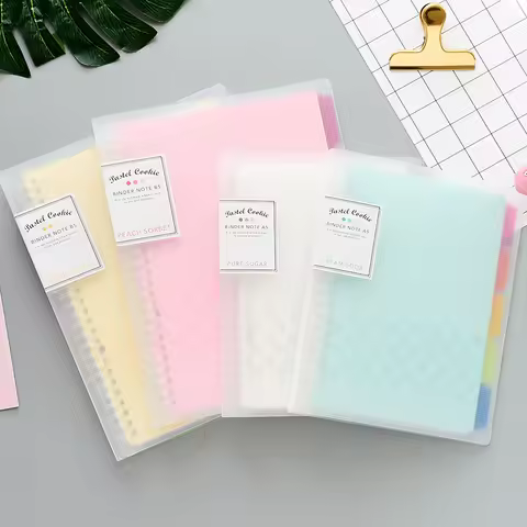 1Pc KOKUYO Loose Leaf Notebook Pastel Cookie New Lambency Series Plaid Ring Binder Notebook Inner Co