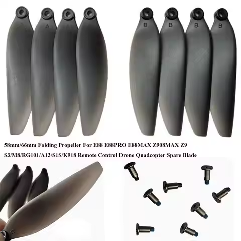 Remote Control Quadcopter Spare Blade 58/66mm Folding Propeller For E88 E88PRO E88MAX Z908MAX Z9 S3/