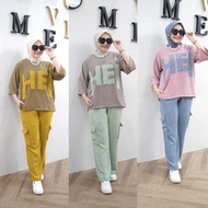 Hey SET Of CARGO CRINKLE PRINTING Pants LD 110 // Hey CARGO SET // ONE SET Combination Hey // Hey SE