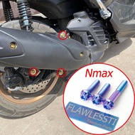 FLAWLESSTI Gr5 Titanium Bolt Exhaust Pipe Mounted Bolt For Yamaha Nmax Aerox V1 V2 155
