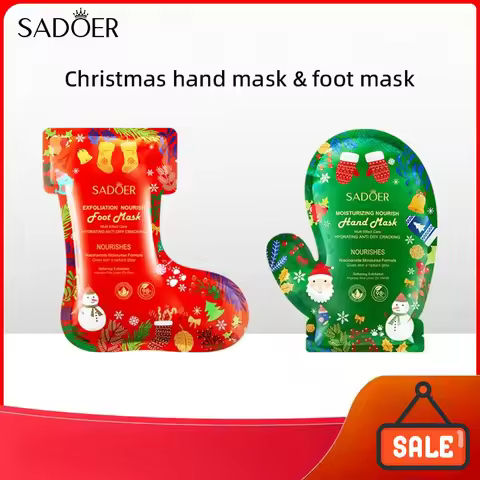 SADOER Christmas Niacinamide Foot Mask Moisturizing, Nourishing, Smoothing and Exfoliating Holiday G