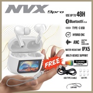 N.V.X A9PRO Bluetooth 5.4Wireless Earbud Water Resistant Smart Screen Earphone Noise Cancelling TWS 