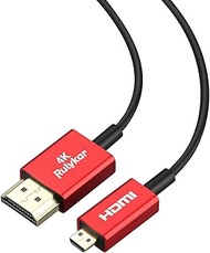 Rulykar Long 4K Micro HDMI to HDMI 9.8FT/3M, Ultra High Speed 18Gbps, Ultra Thin HDMI Cord Φ2.5mm, 4