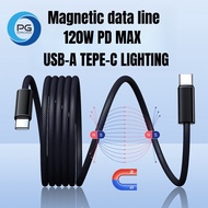 สายชาร์จแบตแม่เหล็ก Magnetic charging data cable  สายชาร์จ USB type C Lingting 120w PD Charging Cable susumall