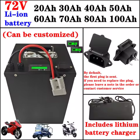72V 100Ah 80Ah 70ah 60Ah 50Ah 40Ah 30Ah 20Ah Lithium ion battery for Vehicle Golf Cart two three whe
