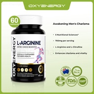 Oxyenergy L-Arginine 60 Capsules with L-Citrulline and Zinc, Men's Supplement, Sperm Health, Testost