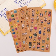 New Japanese Kraft Paper Cat Sticker Three Selections DIY Scrapbooking Stationery Stickers For Children