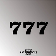 Lucky Number 777 Reflective Car Sticker Waterproof Sticker Safety Helmet Luggage Laptop Motorcycle C