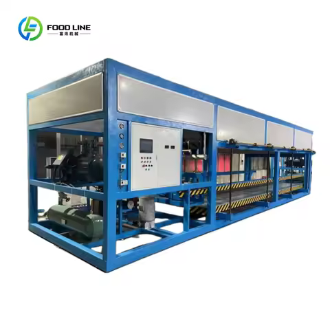 High-Capacity 10T/D Ice Brick Machine Large Scale 10-50kg Block Weight Customizable High-Capacity Pr
