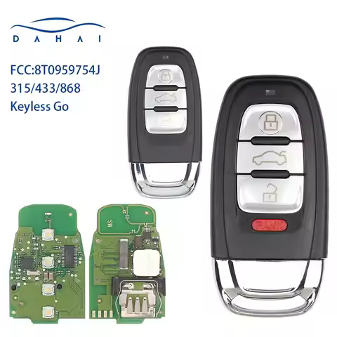 dahai 754J 754D/H/F/C/B 315/433/868Mhz pcf7945AC Chip Smart Remote Car Key Fob For Audi A4 A5 A6L A7