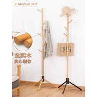 Bamboo solid wood thickened floor hanging clothes rack, bedroom clothes rack, storage and storage rack, simple household clothes hanging pole