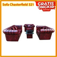 SOFA JAGUAR CHESTERFIELD 321 SUPER MEWAH + MEJA ORIGINAL BERGARANSI (Seribu Kancing, Kursi Tamu)