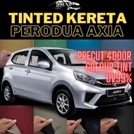 Tinted Warna Axia Potong Panas UV99% / Tinted Perodua Axia 4 Pintu Siap Potong / Tinted Axia / Tinte