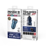 WK DESIGN WP-C28 FAST CHARGING A+C 18W IN CAR CHARGER (BLUE)