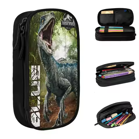 Jurassic World Blue Dinosaur Pencil Cases Pencil Pouch Pen for Girls Boys Big Capacity Bag School Su