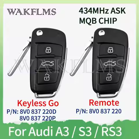 For Audi A3 S3 2012-2019 Keyless Remote Car Key MQB Chip 434MHz 8V0 837 220D 8V0 837 220 8V0837220D 