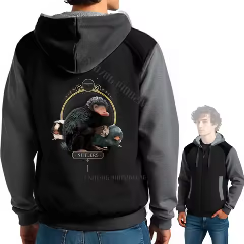 Cotton Black Man pullover Fashion pullover Fuzzy Creature With Two Babies Relaxed Fit hoodie Daily W