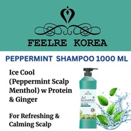 FEELRE KOREA 2 IN 1 PEPPERMINT DAILY SHAMPOO 1000ML (For Refreshing & Calming Scalp) x Made in Korea