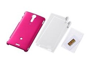 [每週六截止]日本原裝 Ray-Out Sony Xperia TX LT29i 超薄0.8mm硬殼+抗指紋保護貼x2 消光粉紅RT-SO04DC4/P 水晶殼保護殼保護套