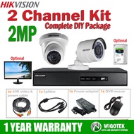 Hikvision Cctv Camera 2 Channel Kit 2mp Analog