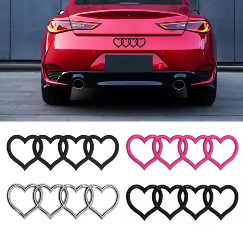 1PC Suitable for Audi Car Tail Label Modification Love Tail Label Heart-shaped Personalized Car Logo