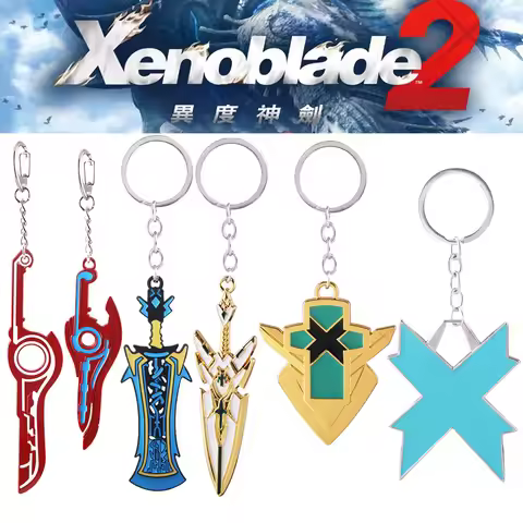 Game Xenoblade Chronicles 2 KeyChain MONADO Pyra Mythra Sword Rex Core Chaveiro Metal Key Chain For 