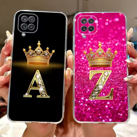 For Samsung Galaxy A12 Case M12 F12 New Crown Letters Cover Soft Silicone Phone Cases For Samsung A1