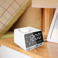 Digital FM Radio Alarm Clock Phone Charger Snooze Temperature Display