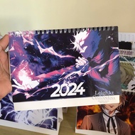 Leighkt | Gojo Calendar Anime Desk Calendar Jujutsu Kaisen 2024 Calendar