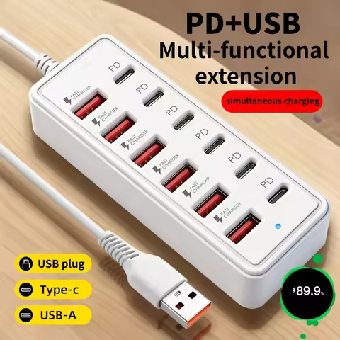 KUBIE Switch Extension Hub 7-port USB2.0 Hub Computer USB Extension Hub One Drag Seven USB2.0 Splitt