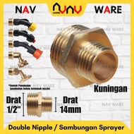 Double Outer Thread 1/2" - Outer Thread 14mm Brass Electric Sprayer Nozzle Connector M14 To 1/2 Inch