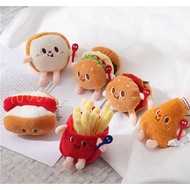 Fast Food Plush Keychain & Keyring– Cute Mini Burger, Fries, Toast, Hotdog & Chicken Drumstick Doll 