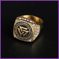 ⇩ 100% ✜ Stainless Steel Men's Ring Tau Gamma Phi Fraternity Ring with Rhinestone Size 6-13