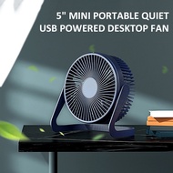 5" Mini Portable Quiet USB Powered Desktop Fan Table Cooling For Home Office