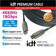 IDT Fiber Optic HDMI 2.0 Cable Premium High Speed Active Optic HDMI Cable (10M 15M 20M 25M 30M 40M) Support 3D 4K 60Hz